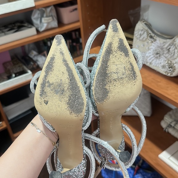 Glitter Double Crystal Bow Pointed Toe Pump - Picture 7 of 7